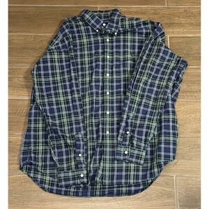 Ralph Lauren Men's Shirt Performance Classic Fit Blue Plaid Button Down XL